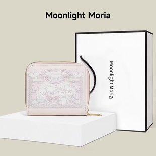 MOONLIGHT MORIA卡通动漫两折零钱包女款多功能拉链短款钱包卡包