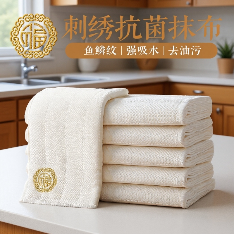 抗菌抹布厨房专用洗碗布棉纱加厚洗碗巾不沾油清洁毛巾家用吸水
