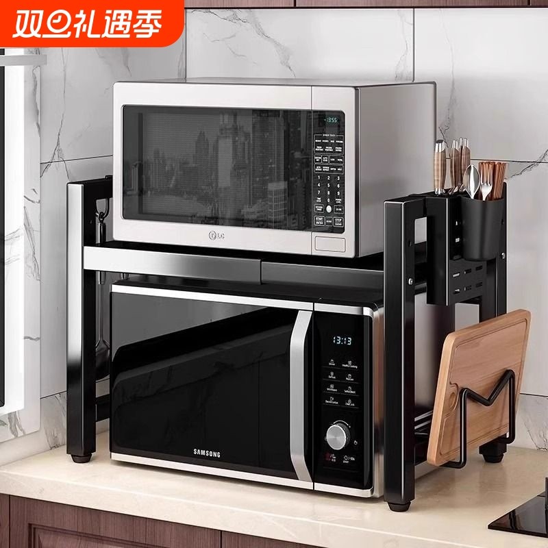厨房微波炉置物架多功能支架多层台面烤箱电饭煲一体收纳专用架子