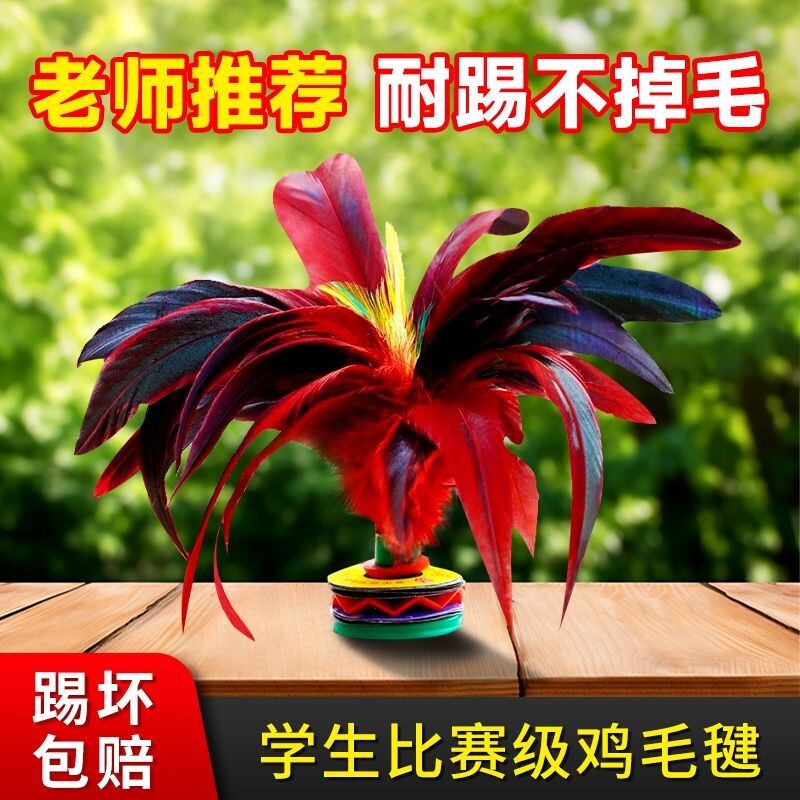 耐踢键子踢毽子鸡毛毽球大花毽子成人儿童小学生比赛专用羽毛游戏