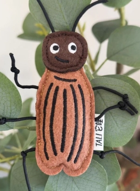 TALI它哩昆虫系列猫薄荷响铃玩具耐咬毛毡磨牙可爱蟑螂瓢虫蜻蜓