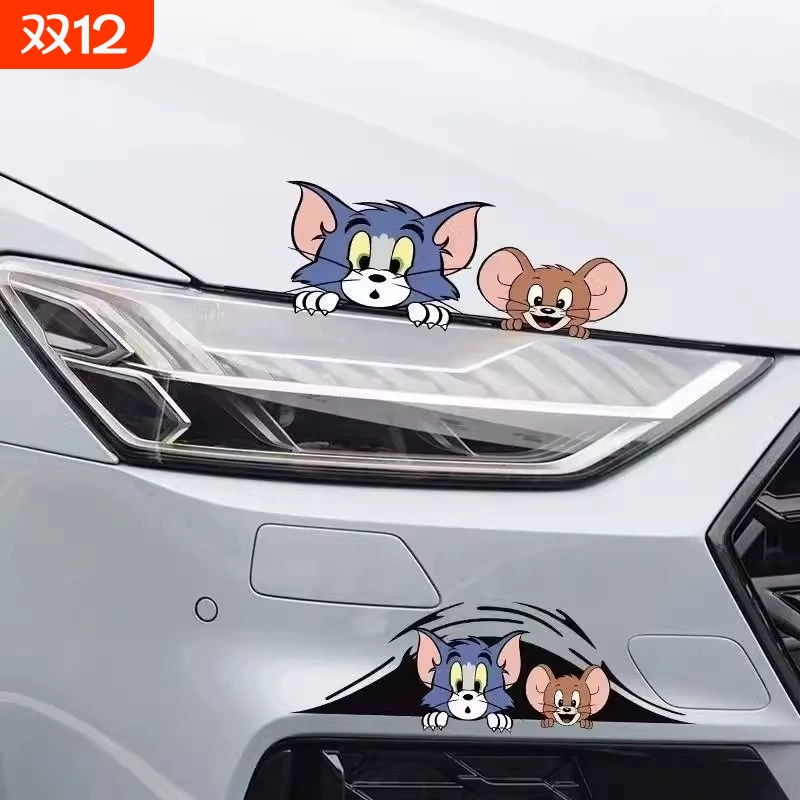 电动车猫和老鼠图案保险杠装饰