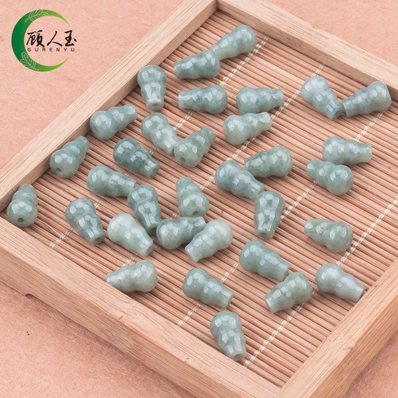 天然A货翡翠葫芦路路通玉珠子散珠冰种玉石手工DIY饰品配件手链