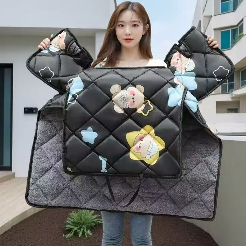 保暖加绒加厚挡风被衣冬季电动车挡风摩托车加绒通用防风防寒防水