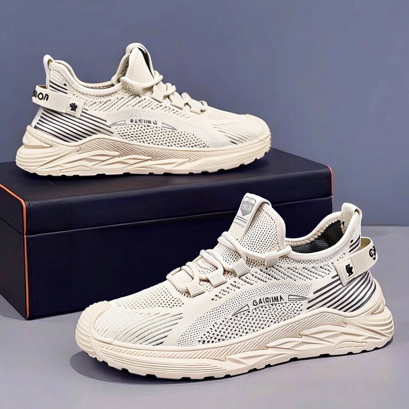 2026新款夏季网面透气软底轻便休闲运动飞织薄款椰子男鞋