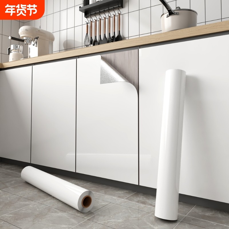 橱柜贴纸翻新专用白色贴膜厨房防水防油柜门改色墙纸自粘卧室烤漆,家装主材,PVC墙纸,淘宝优惠券,粉丝福利购,淘宝优惠卷