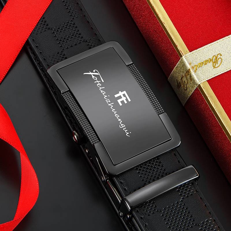 爱马男仕新款皮带男士牛皮商务年轻人自动扣腰带真皮实用高档裤带