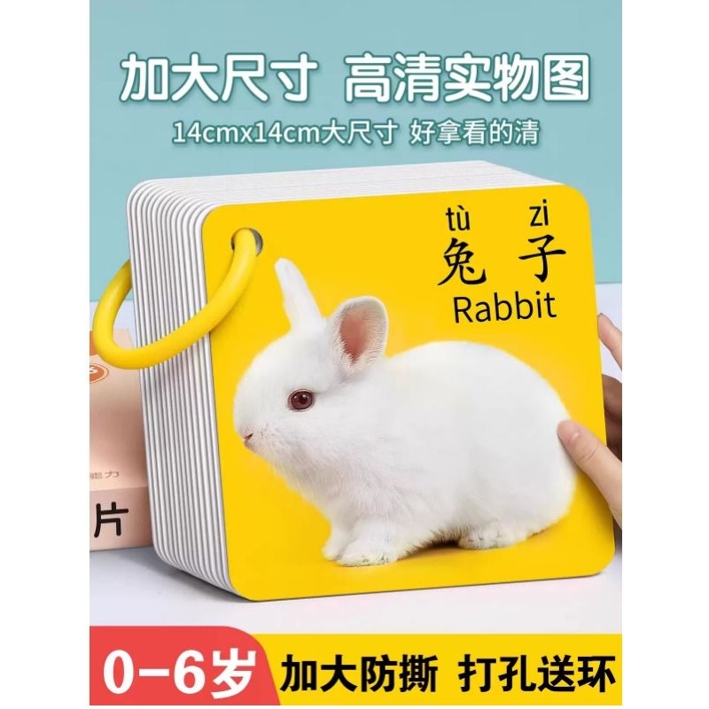 水果蔬菜认知卡片早教宝宝看图识物婴幼儿启蒙书一岁儿童益智玩具