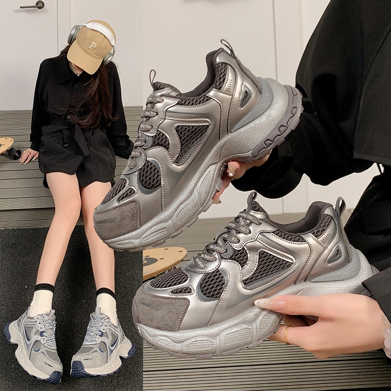品牌特惠同款老爹鞋女2025秋冬新款厚底百搭运动休闲鞋潮增高超轻
