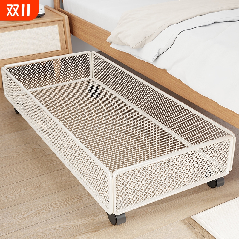 床底收纳箱沙发下抽拉置物架玩具带滑轮储物柜神器抽屉式扁平盒筐