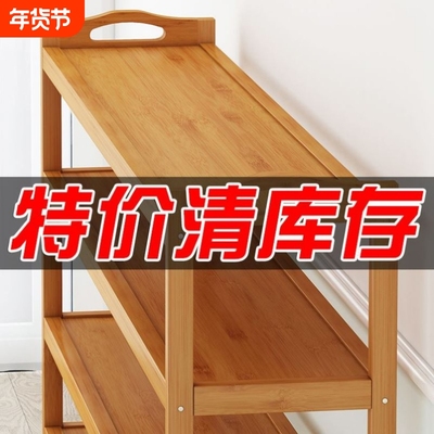 实木新中式家用门口阳台多层入门鞋架木质鞋柜新款2021爆款免安装