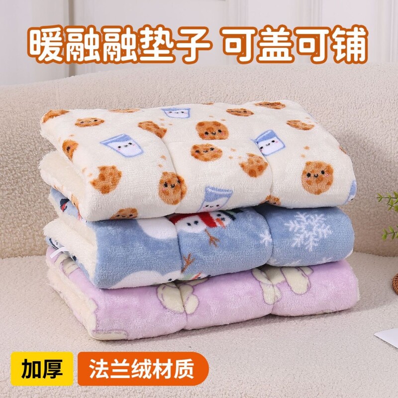 宠物狗狗猫咪垫子保暖睡垫秋冬加绒加厚被子狗窝笼垫卡通睡觉床垫
