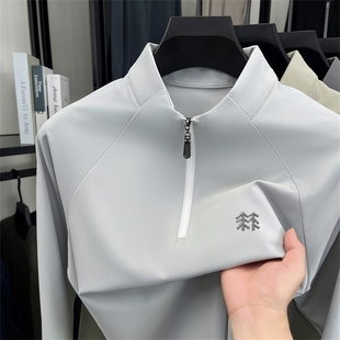 奥莱品牌折扣新款 速干户外运动休闲打底立领上衣秋冬 K.LT恤男长袖