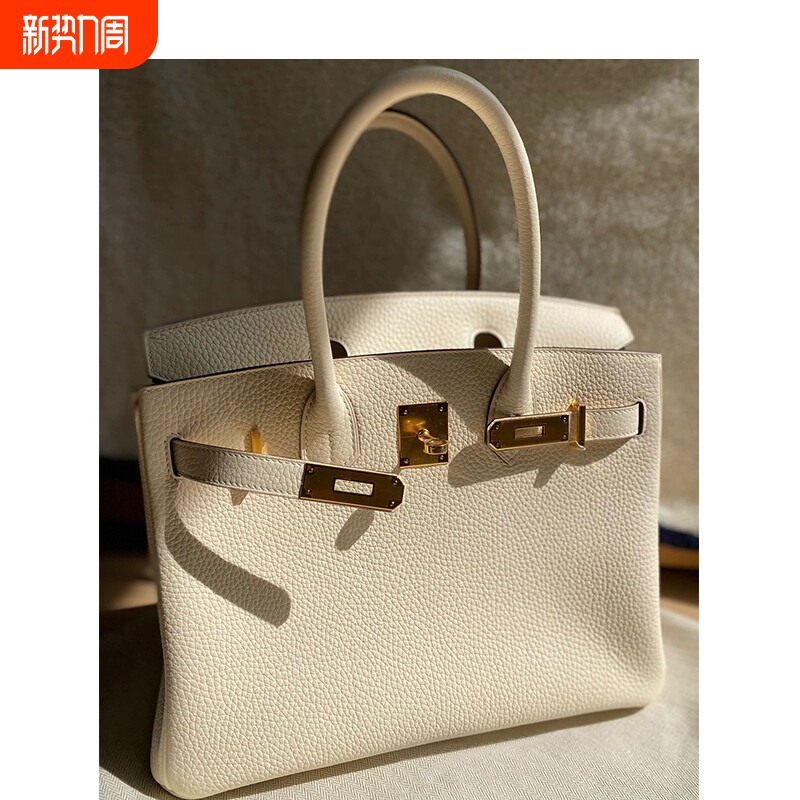 轻奢凯莉包皮高级感头层牛皮铂金包真皮手提包爱马女士女大容量包