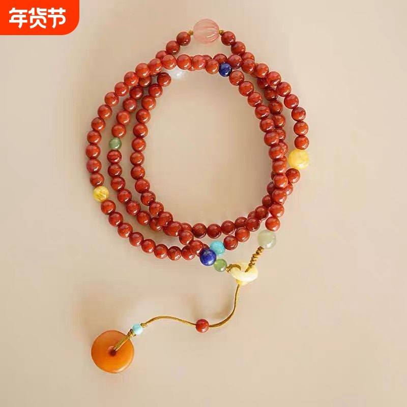 凉山南红玛瑙108颗佛珠念珠老蜜蜡手链串珠本命礼手串多圈,饰品/流行首饰/时尚饰品新,手饰/手串,淘宝优惠券,粉丝福利购,淘宝优惠卷