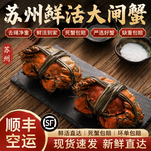 苏州鲜活大闸蟹公母4两10只礼盒