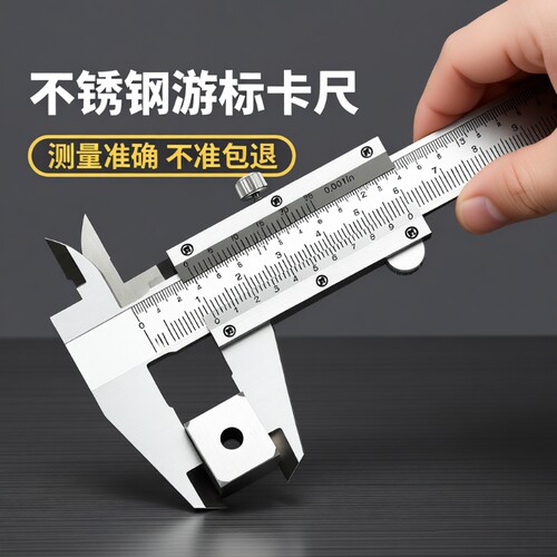 不锈钢游标卡尺工业级高精度家用数显小型千分尺卡尺测量显卡刻度
