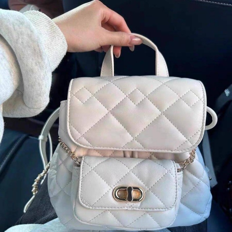 爱马女仕高级感菱格链条包新款小香风双肩背包时尚百搭单肩斜挎包