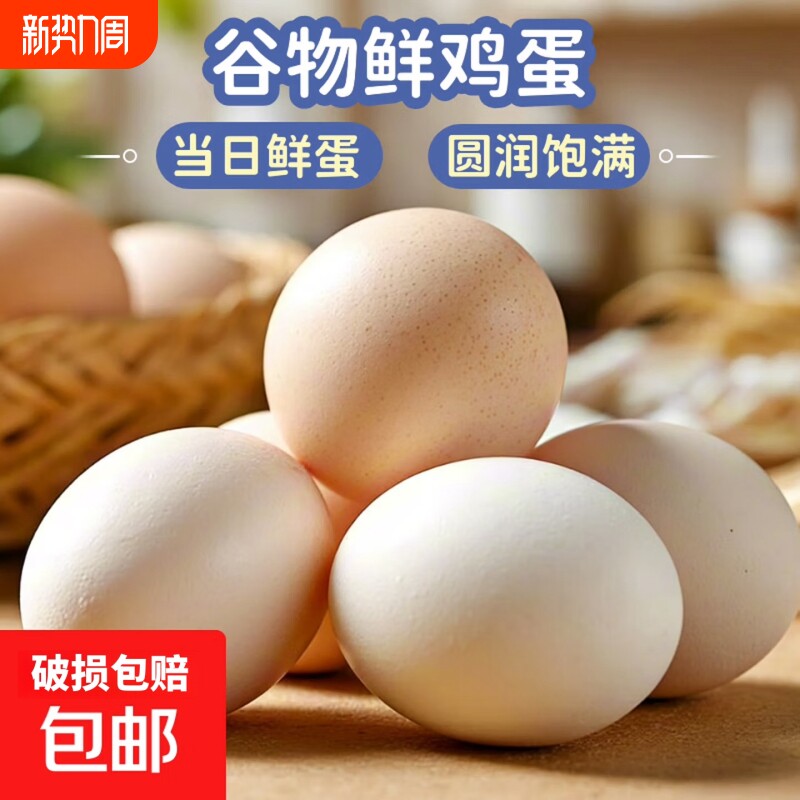 山林散养土鸡蛋正宗农家笨鸡蛋柴鸡蛋鲜鸡蛋破损包赔包邮50g左右