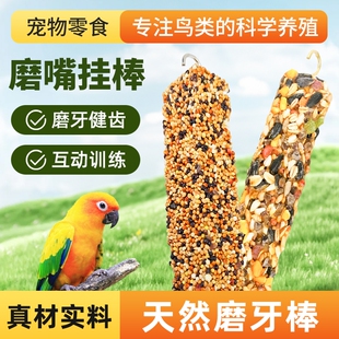 鹦鹉磨牙棒磨嘴挂棒鸟食种子粮食营养混合鹦鹉磨牙谷物棒啃咬玩具
