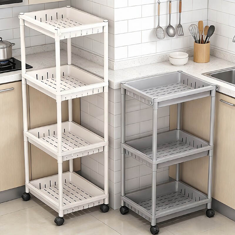 厨房小推车置物架落地转角放果蔬菜篮子家用卫生间多层收纳整理架