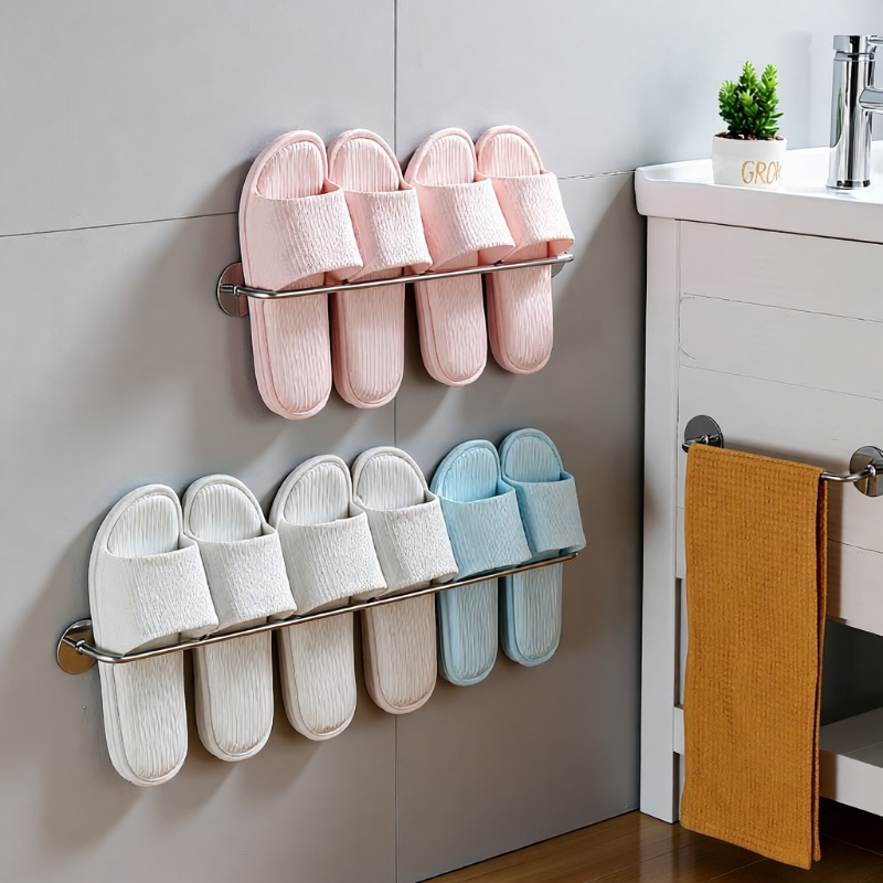 不锈钢壁挂墙上厕所浴室拖鞋架