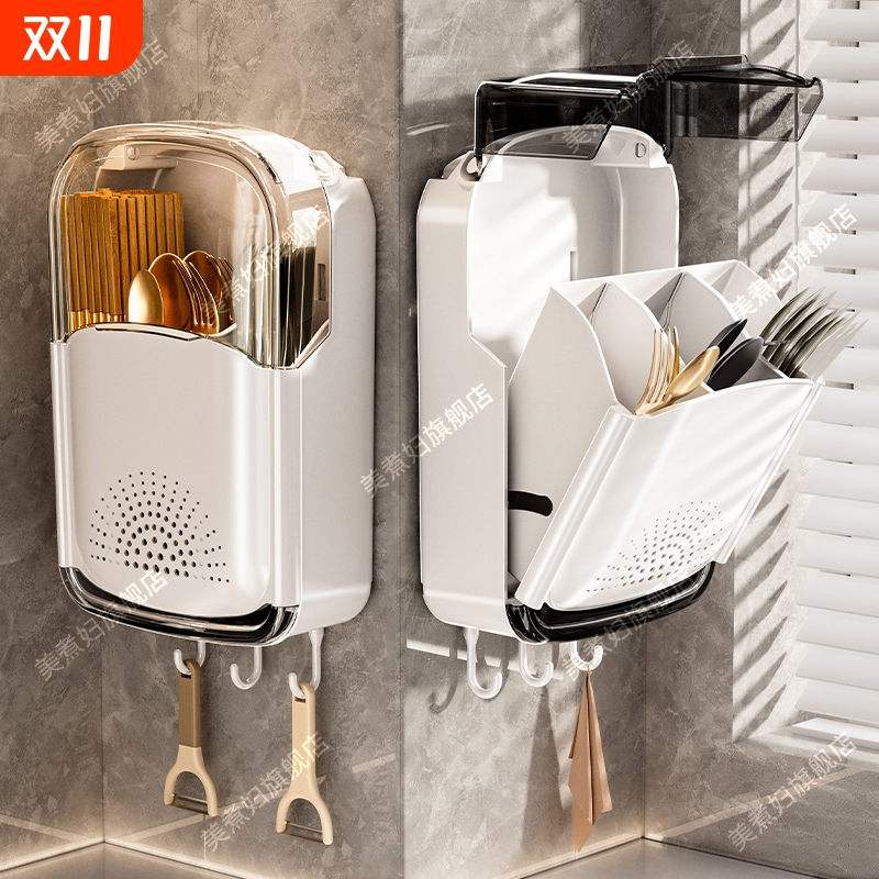 筷子收纳盒新款厨房收纳台面勺子餐具筒沥水置物架筷笼子筷篓筷筒