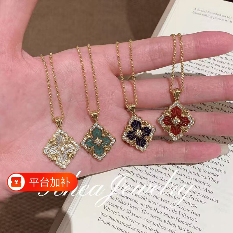 歌剧院Opera布契拉丝贝母项链女高级感时尚百搭四叶草吊坠锁骨链