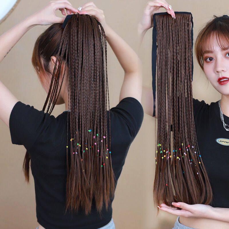 脏辫假发小辫子马尾女绑带式脏脏辫儿童非洲脏辫假发编发脏辫马尾