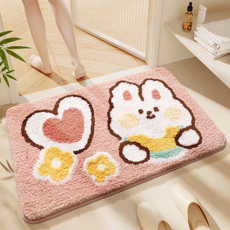 浴室强吸水地垫家用厕所门口脚垫地毯门垫进门卫生间速干防滑卫浴