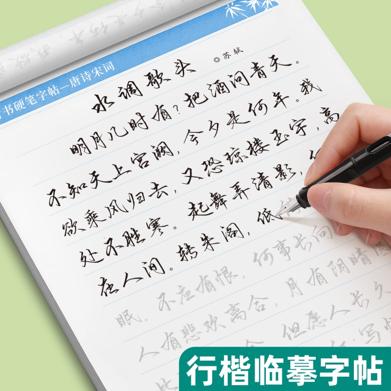 行楷字帖成人练字行书临摹练字帖成年钢笔书法写字帖男生女生练字本专用初高中生字贴控笔训练笔画笔顺练习硬笔速成反复使用描红本