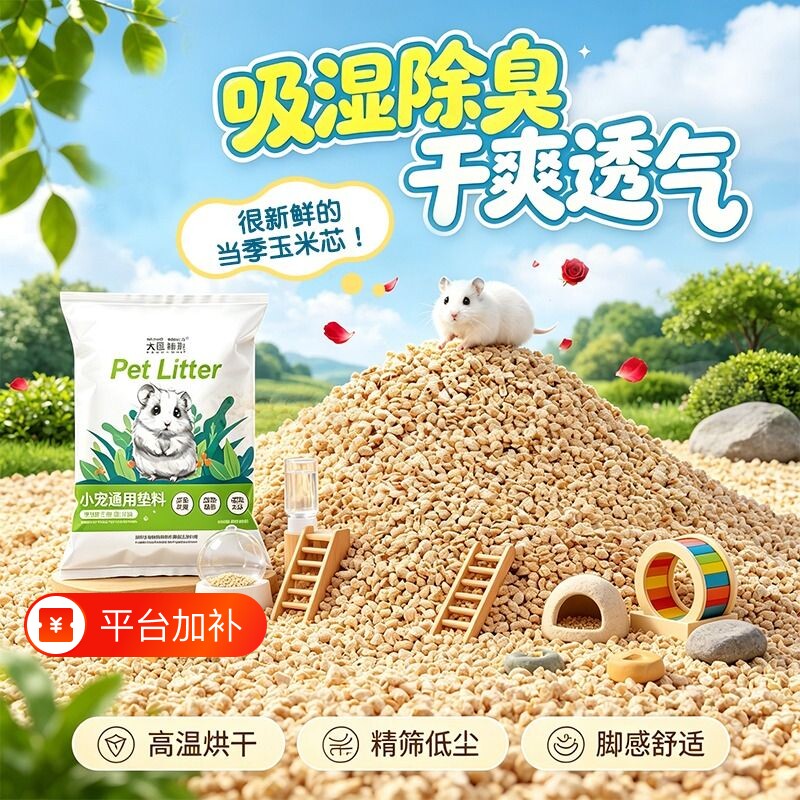 玉米芯仓鼠垫料尿砂沙金丝熊木屑花枝鼠鹦鹉除臭颗粒四季用品大全