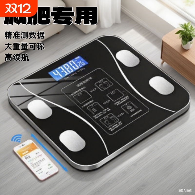 智能蓝牙APP体脂秤家用的充电成人健康秤电子称精准体重秤减肥秤