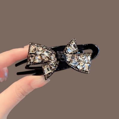 韩式发夹优雅妈妈盘发鸭嘴夹大号三齿夹后脑勺发卡盘头发顶夹抓夹