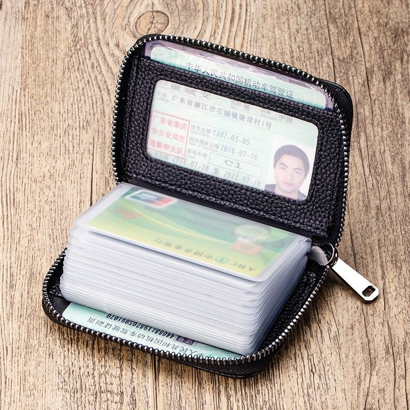 真皮多卡位卡包男防盗刷防消磁卡夹钱包证件大容量女卡套驾驶证