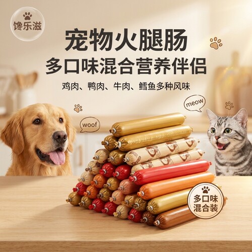 火腿肠狗狗零食幼犬训练奖励猫咪零食香肠鸡肉肠鳕鱼肠混合批发