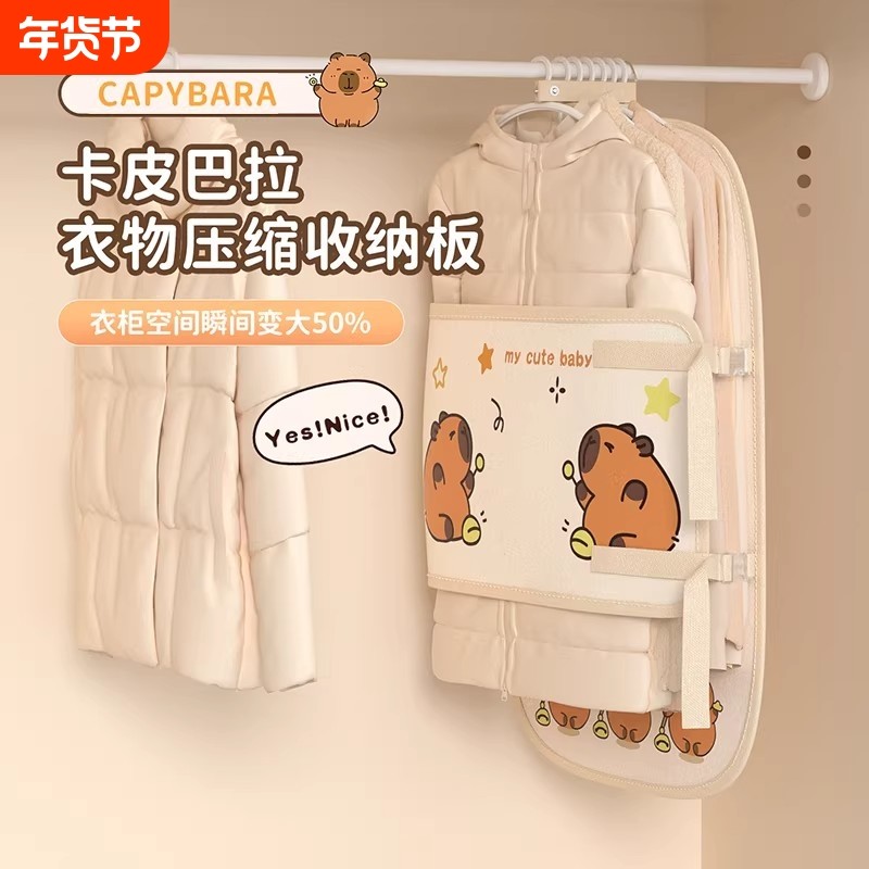 衣服压缩收纳板羽绒服大衣皮草收纳袋衣柜收纳神器衣柜衣物防尘罩