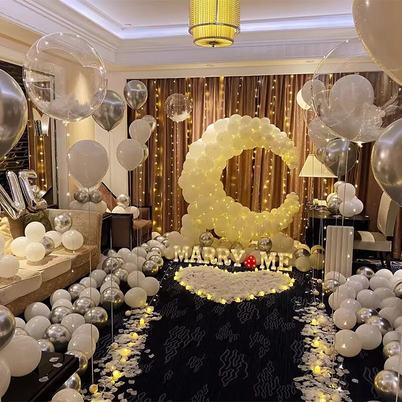 求婚布置情人节表白浪漫创意用品场景装饰卧室内气球网红套餐道具