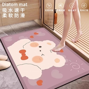 硅藻泥卫生间吸水地垫门口速干防滑浴室脚垫厕所地毯垫入户耐脏