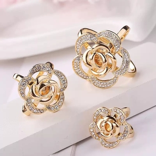 高档丝巾扣优雅玫瑰花小方巾扣多功能大衣腰带固定扣系蝴蝶结神器