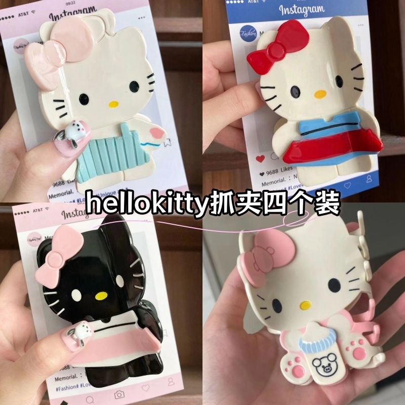 无品牌可爱少女心~helloKitty猫咪抓夹小众甜美卡通鲨鱼夹发饰
