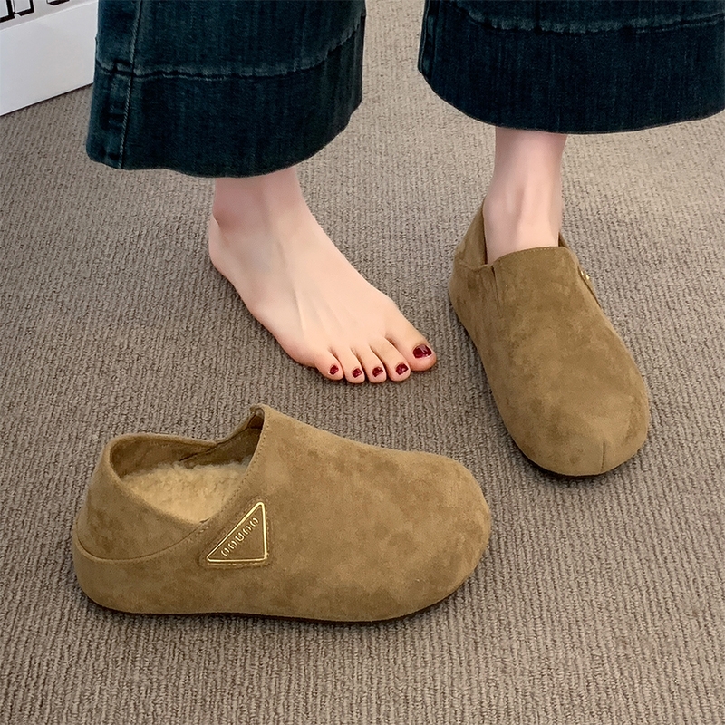 全包勃肯鞋女2025新款秋冬爆款一脚蹬毛毛棉鞋厚底博肯女鞋子毛绒