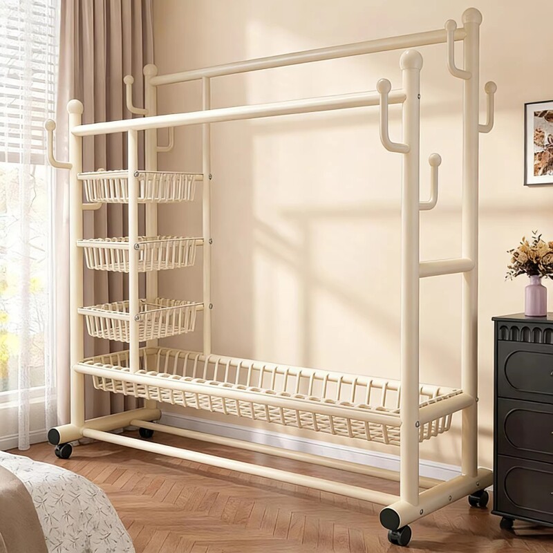 落地晾衣架室内家用可移动房间挂衣服架卧室床边简易衣帽架阳台