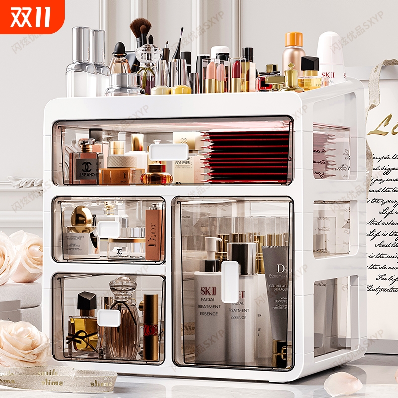 化妆品收纳盒梳妆台置物架高级感