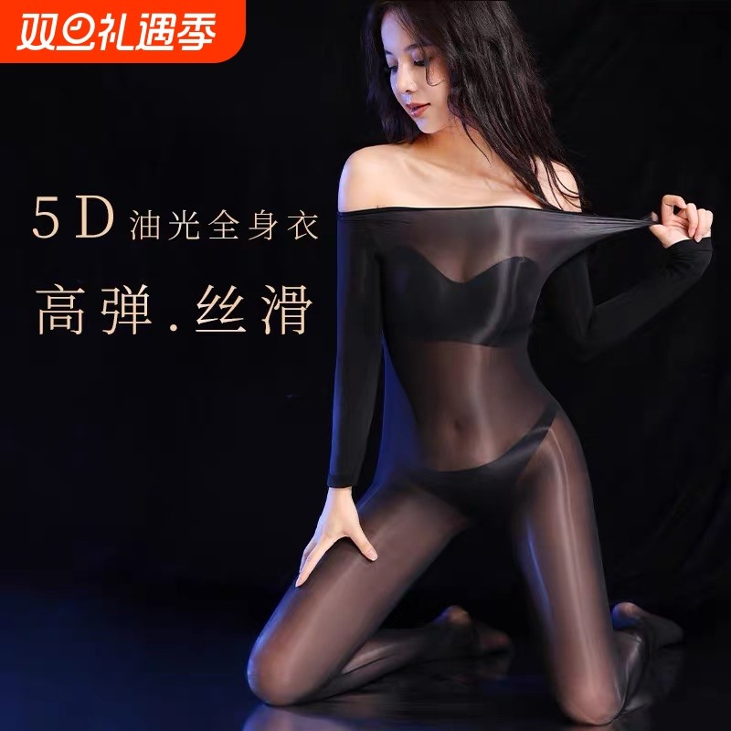 新版上身无缝912针马油连身袜油光连体丝袜全身亮滑紧身丝滑