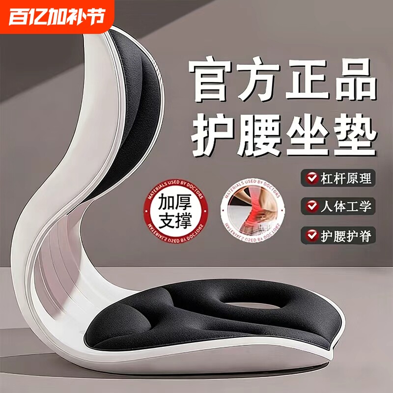 德国护腰坐垫人体工学坐姿椅座椅脊椎腰托靠垫一体办公室久坐神器
