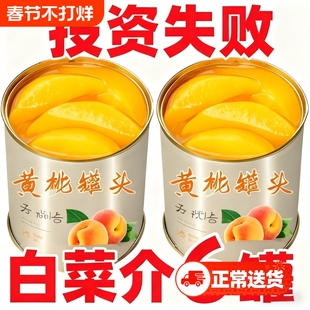 新鲜黄桃罐头正品当季大果桃子水果罐头糖水奶茶蛋糕商用烘焙原料