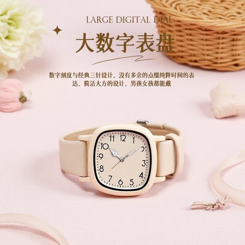 儿童考试石英表防水2024新款手表女款初中高中学生ins高颜值指