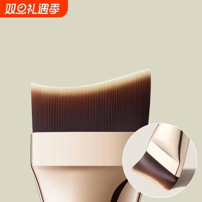 月牙粉底刷黑凤梨粉扑不吃粉粉底液调色盘粉底铲美妆工具便携上妆