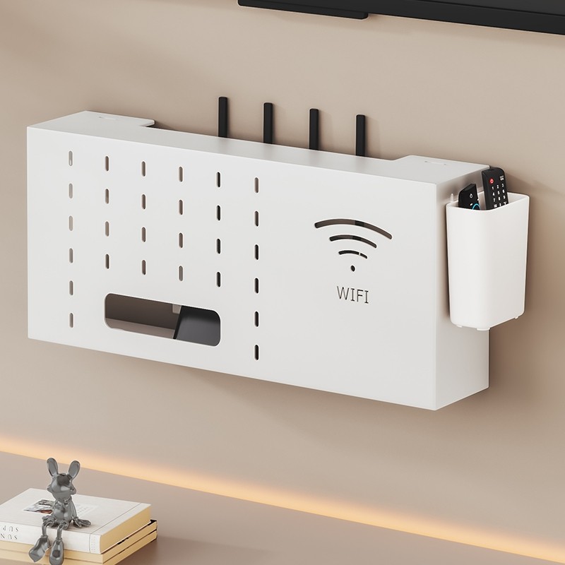 路由器wifi收纳盒墙上电视机顶盒置物架壁挂式光猫盒子客厅免打孔